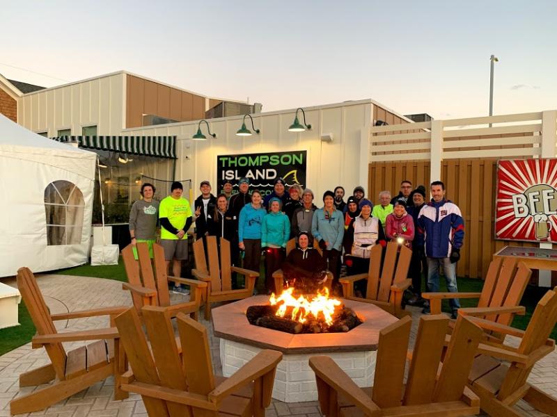 Thompson Island Brewing Company Run Club members shown are in back (l-r) Andy Gorlich, Sean Chambers, Sean Attridge, Frank Zubrowski, Jules Woodall, Lew Pinkerton, Maureen Pinkerton, Chris Parks, Mark Snyder, Bernie Gallagher, Bill Brooks, Nancy Brooks and Vic Yzaguirre. In front are Katie Carpenter, Molly Sewell, Jeanine Yzaguirre, Bill Holdsworth, Lori Holdsworth, Margot Newbold, Holly Diehl and Mary Beth Evans. Seated in front is Bobby Hutton. SUBMITTED PHOTO